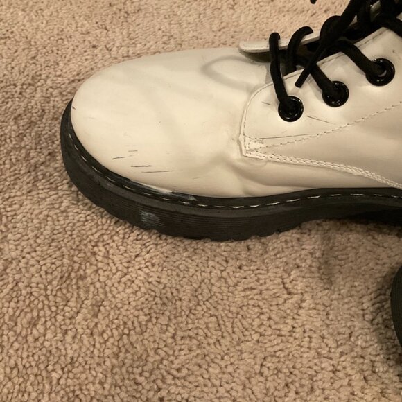 Unilady White Combat Boots Black Soles & Laces Size 9 - Picture 3 of 8